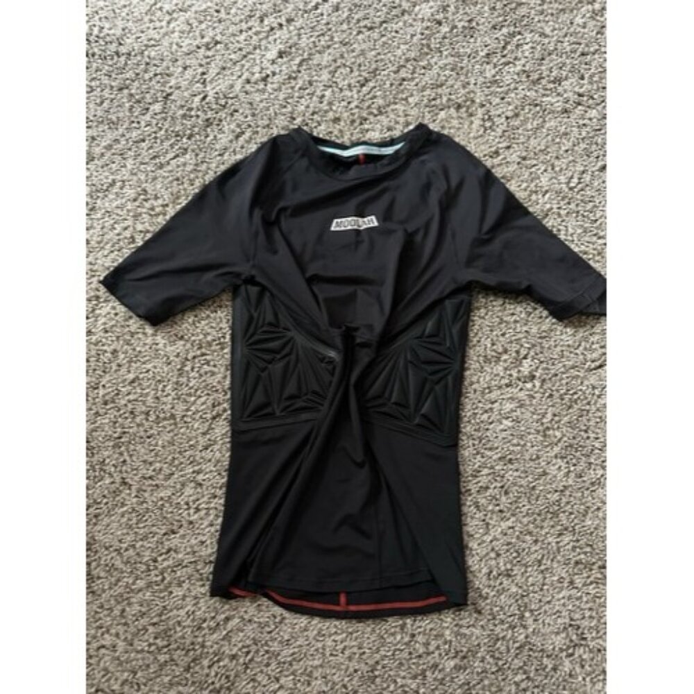 Moolah Kicks Women Black Padded Compression Top Short Sleeve Active Size Large